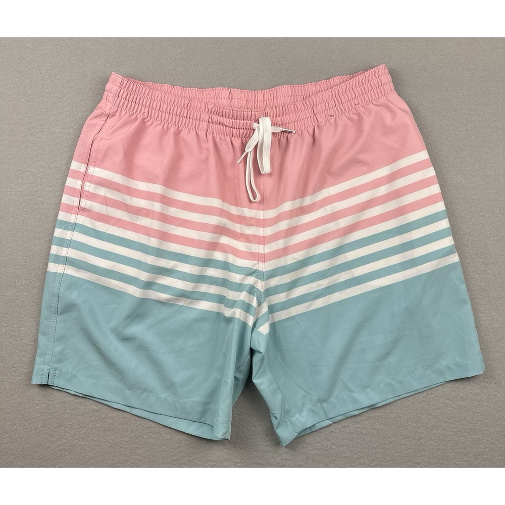 Chubbies Swim Trunks Shorts Mens XL Pastel Blue Pin Striped Lined 7 Inseam Board